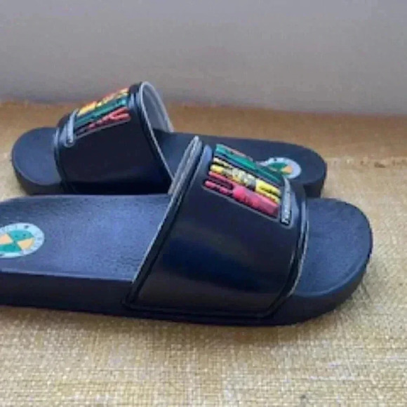 NEW Cross Colours X Unity Through Diversity Black Slides Sandals Women’s Sz 7 - Picture 4 of 8